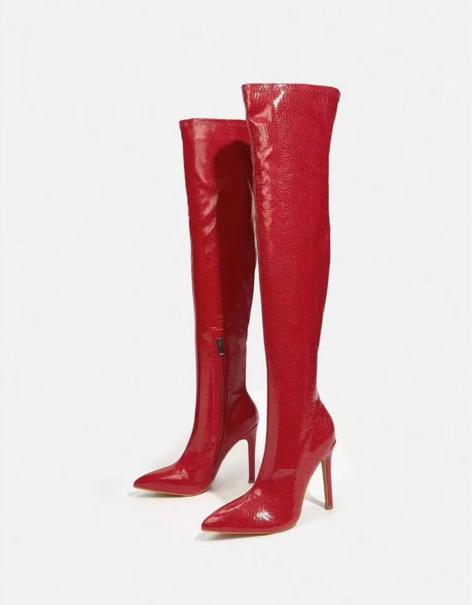 BOTAS CUCCO PIEL SINTETICA ROJAS